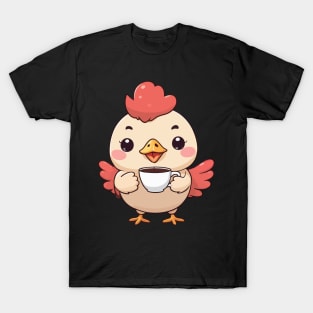 Kawaii Coffee Chick - Adorable Caffeine Companion T-Shirt